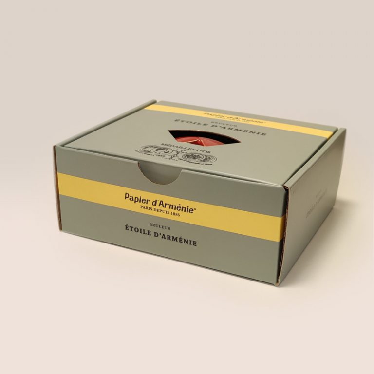 Pack Cadeau Papier D'Arménie - Brûleur Étoile Et Boîte Gris - Désodorisant Maison